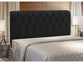 Cabeceira Miami Cama Box Queen 160 cm Suede Preto D'Rossi