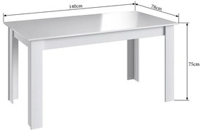 Mesa Fixa De Jantar Cozinha Multiuso 140x78cm - Branco