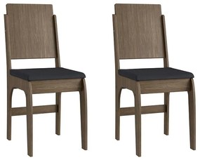 Conjunto 2 Cadeiras Em Mdf Tecido Corino 916 - Ameixa Negra