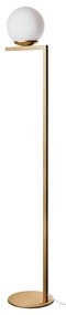 Coluna Angular Tubo Quadrado Ø26X153Cm 1Xe27 G45 / Globo Ø20Cm | Usina... (BT / DR-PV - Branco Texturizado / Dourado Brilho Polido Verniz, CLEAR)