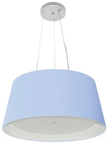 Lustre Pendente Cone Vivare Md-4144 Cúpula em Tecido 25x50x40cm - Bivolt - Azul-Bebê-Branco - 110V/220V