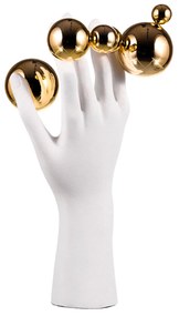 Escultura em Resina Mão c/ Esferas Douradas - G  G