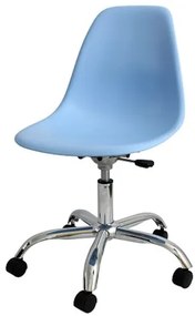 Cadeira Eames com Rodizio Polipropileno Azul Claro - 19303 Sun House