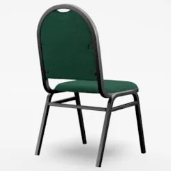 Kit 2 Cadeiras Hoteleiras Auditório Empilhável Linho Z33 Verde - Mpoze