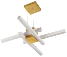 Pendente Lara 53X53Cm Led 32,8W Bivolt | Usina 19276/53 (ORN-M - Ouro Novo Metálico, 4000k)