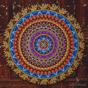 Mandala Colorida em MDF 80cm