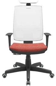 Cadeira Office Brizza Tela Branca Com Encosto Assento Concept Rose RelaxPlax Base Standard 126cm - 63682 Sun House