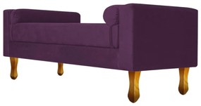 Recamier Baú Félix Casal 140cm Suede Roxo - ADJ Decor