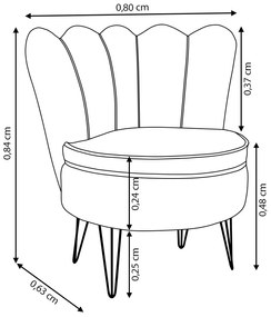 Poltrona Dália Pés Hairpin Legs Preto Veludo Preto