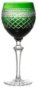 Taça de Cristal Lapidada P/ Água Chapelle - Verde  Verde