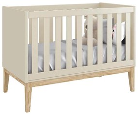 Berço Mini Cama Theo com Pés Square Natural - Areia