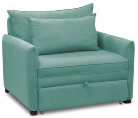 Poltrona Cama Retrátil Solteiro com Rodízio Cloe Bouclê E03 - D'Rossi - Azul Turquesa