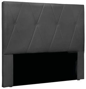 Cabeceira Cama Box Solteiro 90 cm Aquilla Veludo Preto S04 - D'Rossi