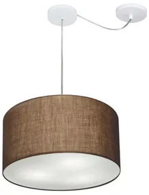 Lustre Pendente Cilíndrico Com Desvio Café MJ-4163 Para Mesa de Jantar e Estar