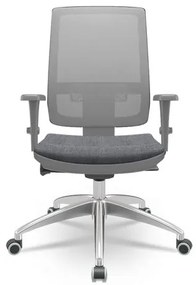 Cadeira Brizza Diretor Grafite Tela Cinza com Assento Concept Granito Base Autocompensador Aluminio - 65781 Sun House