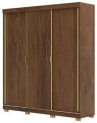 Guarda Roupa Casal 200cm 3 Portas Duke Flex Imbuia/Fendi V02 - Mpozena