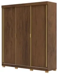 Guarda Roupa Casal 200cm 3 Portas Duke Flex Imbuia/Fendi V02 - Mpozena