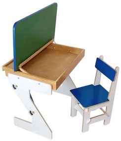 Mesa e Cadeira Infantil de Madeira de Estudo para