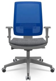 Cadeira Brizza Diretor Grafite Tela Azul Assento Concept Granito Base Autocompensador Piramidal - 66155 Sun House