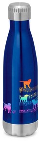 Garrafa Térmica Inox Brilhante 510 ml Cachorro Musical Arco Iris - Azul Royal