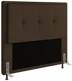 Cabeceira Ametista Para Cama Box Queen 160 cm Suede - D'Rossi - Marrom