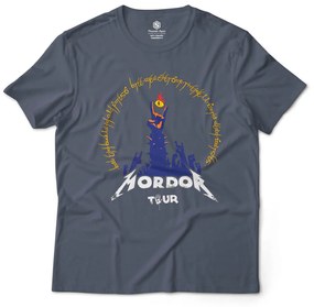 Camiseta Unissex Mordor Tour O Senhor dos Anéis Geek Nerd - Cinza Chumbo - M