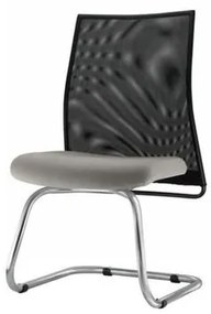 Cadeira Liss Assento Crepe Cinza Claro Base Fixa Cromada - 54666 Sun House