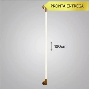 Arandela Slim Ponteira 06X130X7,5Cm 1Xt8 De 60 Ou 120Cm | Usina Design... (CB-V - Cobre Escovado)