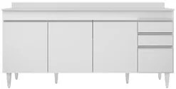 Balcão Gabinete 180cm com Tampo Dallas Branco - Lumil