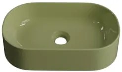 Cuba Pia de Apoio Para Banheiro Oval 43cm Hera C08 Verde - Mpozenato