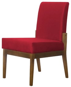 Cadeira de Jantar Helena Suede Vermelho - Decorar Estofados