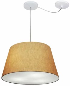 Lustre Pendente Cone Com Desvio Md-4279 Cúpula 21/30x40cm Palha - Bivolt