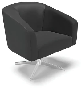 Poltrona Decorativa Giratória Cromada Stella Sintético D03 - D'Rossi - Preto