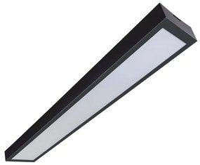 Plafon Led Sobrepor Retangular Preto 54W Valencia - LED BRANCO FRIO (6500K)