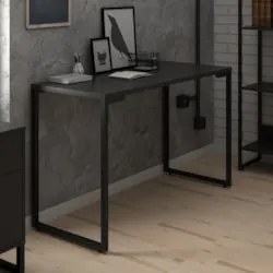 Mesa Escritório 120cm Estilo Industrial New Port  M24 Preto - Mpozenat