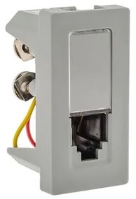 Modulo Tomada Para Telefone Rj11 4 Fios Cinza Pial Plus+