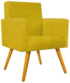 kit 02 Poltronas Beatriz Palito Mel Suede Amarelo - ADJ Decor