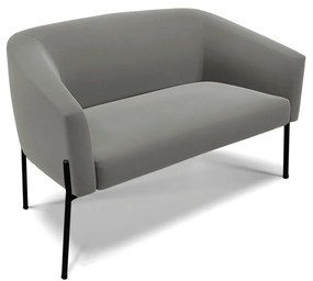 Sofá 2 Lugares Namoradeira Pé de Ferro Preto Stella Suede D03 - D'Rossi - Grafite