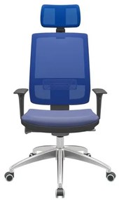 Cadeira Office Brizza Tela Azul Com Encosto Assento Facto Dunas Azul Autocompensador 126cm - 63139 Sun House