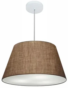 Lustre Pendente Cone Md-4248 Cúpula em Tecido 30/50x35cm Café - Bivolt