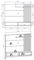 Painel Bancada Suspensa para TV até 65 Pol. Ripado 180cm Tocantins Off