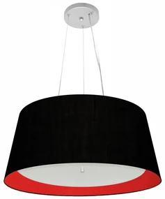 Pendente Cone Preto e Vermelho MJ-4015 Para Mesa de Jantar e Estar