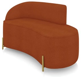 Sofá 2 Lugares Orgânico 140cm Pé Dourado Morgan Bouclê D03 - D'Rossi - Terra