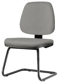 Cadeira Job Assento Crepe Cinza Claro Base Fixa Preta - 54558 Sun House