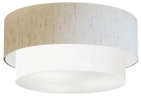 Plafon Para Dormitório Cilíndrico SD-3017 Cúpula Cor Linho Bege Branco