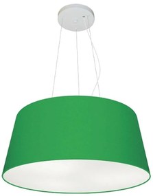 Lustre Pendente Cone Vivare Md-4048 Cúpula em Tecido 21/50x40cm - Bivolt - Verde-Folha - Bivolt