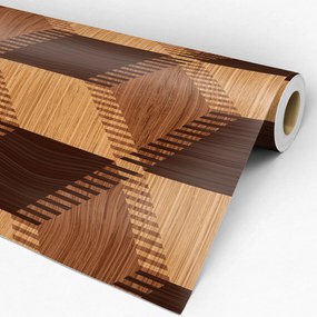 Papel de parede adesivo madeira encaixada
