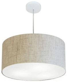 Lustre Pendente Cilíndrico Vivare Md-4245 Cúpula em Tecido 50x30cm - Bivolt