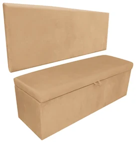 Kit Calçadeira e Painel Clean 90 cm Suede D'Rossi - Caramelo Sisal