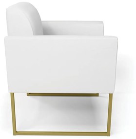 Kit 2 Poltronas Base Industrial Dourado Marisa Corino Branco D03 - D'Rossi